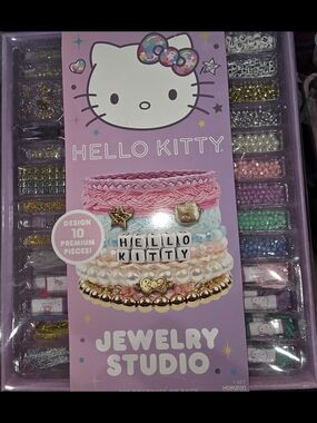 Hello Kitty Pink and Purple Kids Jewelry Studio Bead Kit Anniversary Edition